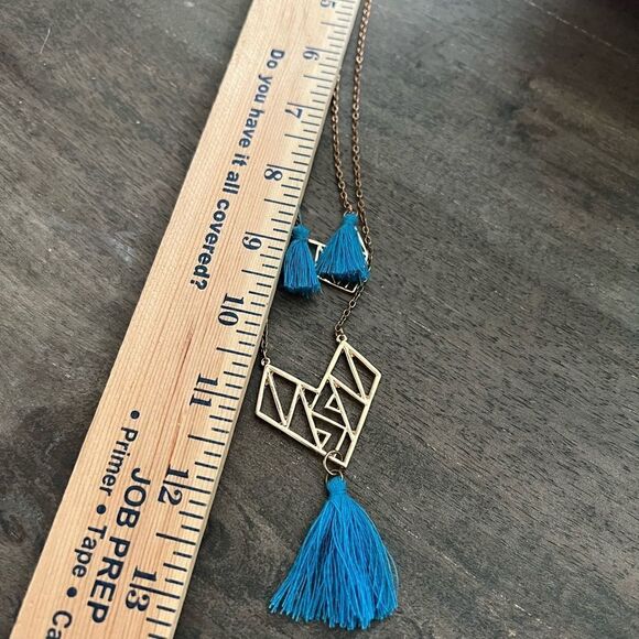 Women’s EUC Boho Layered tassel geometric necklace. - Picture 7 of 7